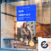 Moderne promotie Foto Blue Business Ads Raamsticker (Cafe Raam)