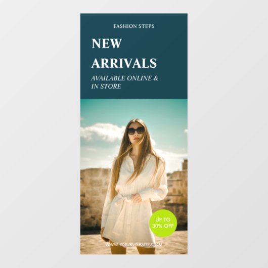 Moderne promotie Foto groene zakelijke advertentie Raamsticker (Vel)