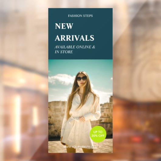 Moderne promotie Foto groene zakelijke advertentie Raamsticker (Vel 2)