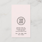 Moderne Promotie Logo QR Code Roze Visitekaartje (Achterkant)