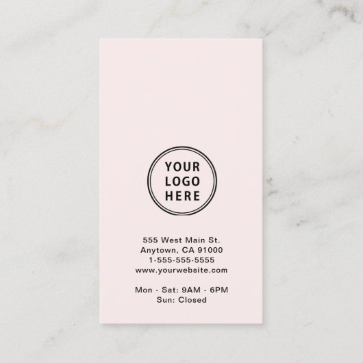 Moderne Promotie Logo QR Code Roze Visitekaartje (Achterkant)