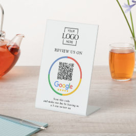Moderne Promotionele Google Reviews QR Code Zakeli Reclamebord Met Voetstuk