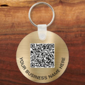 Moderne promotionele gouden QR-code Sleutelhanger (Voorkant)