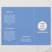 Moderne promotionele Logo Blauwe Trifold Brochure (Voorkant)