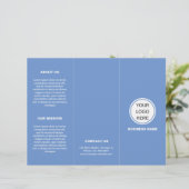 Moderne promotionele Logo Blauwe Trifold Brochure (Staand voorkant)