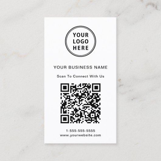 Moderne promotionele Logo QR-code Visitekaartje (Voorkant)