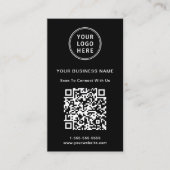 Moderne promotionele Logo QR-code zwart Visitekaartje (Voorkant)