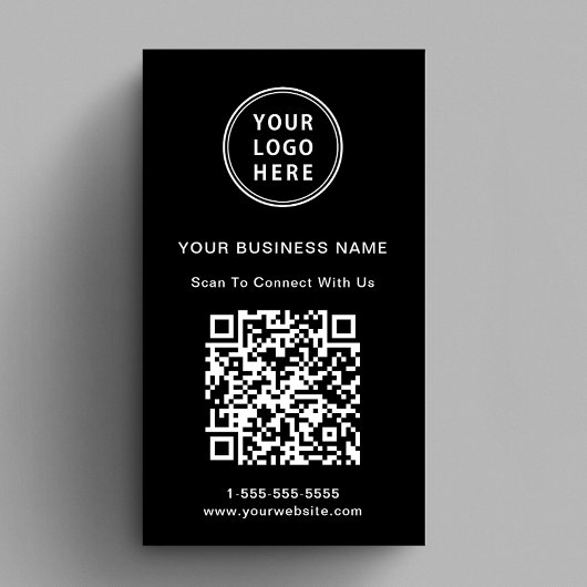 Moderne promotionele Logo QR-code zwart Visitekaartje