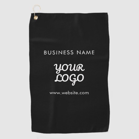 Moderne promotionele Logo & tekst | Bewerkbare kle Golfhanddoek (Voorkant)