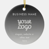 Moderne promotionele Logo & tekst | Bewerkbare kle Keramisch Ornament (Voorkant)