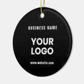 Moderne promotionele Logo & tekst | Bewerkbare kle Keramisch Ornament (Links)