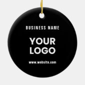 Moderne promotionele Logo & tekst | Bewerkbare kle Keramisch Ornament (Achterkant)