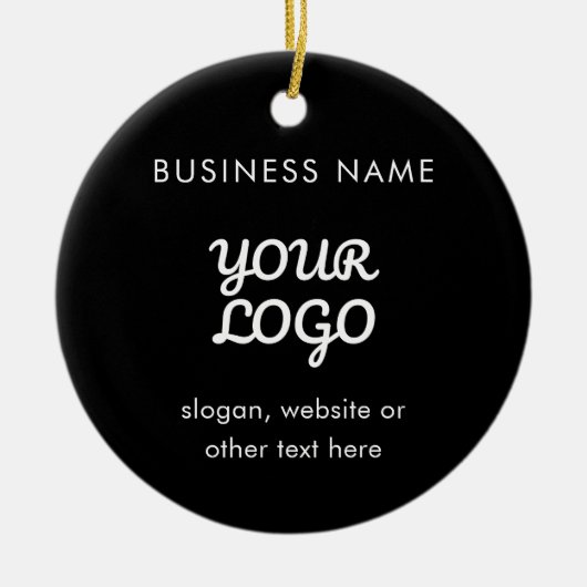 Moderne promotionele Logo & tekst | Bewerkbare kle Keramisch Ornament (Voorkant)