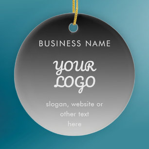 Moderne promotionele Logo & tekst   Bewerkbare kle Keramisch Ornament