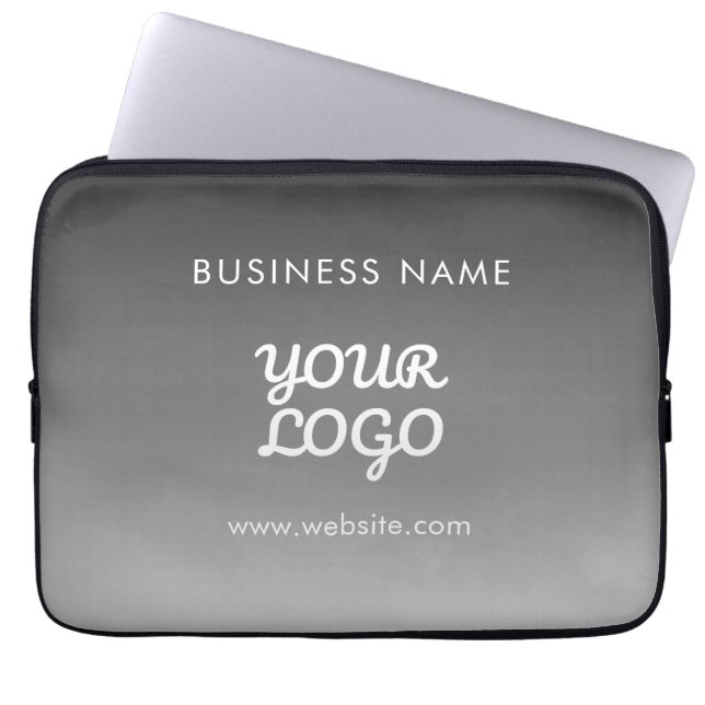 Moderne promotionele Logo & tekst | Bewerkbare kle Laptop Sleeve (Voorkant)