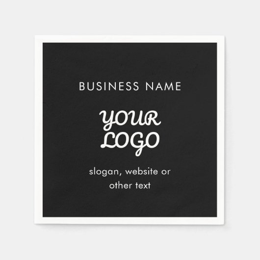 Moderne promotionele Logo & tekst | Bewerkbare kle Servet (Voorkant)