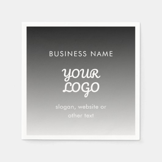 Moderne promotionele Logo & tekst | Bewerkbare kle Servet (Voorkant)