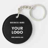 Moderne promotionele Logo & tekst | Bewerkbare kle Sleutelhanger (Achterkant)