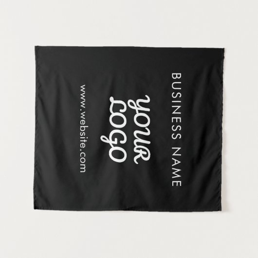 Moderne promotionele Logo & tekst | Bewerkbare kle Wandkleed (Voorkant (horizontaal))