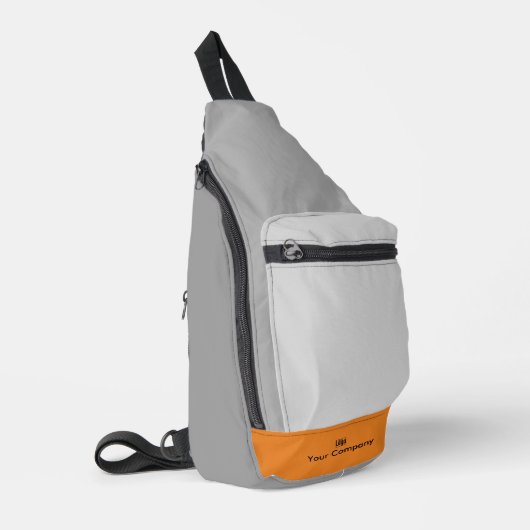 Moderne promotionele tinten grijs Sinaasappel acce Sling Bag (Linkerhoek)