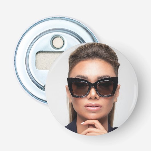 Moderne promotionele zakelijke fotografie foto button flesopener (Voorkant)