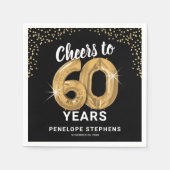 Moderne Proost 60 jaar Volwassen Verjaardagsservet Servet (Voorkant)