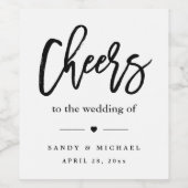 Moderne Proost Kalligrafie Script Bruiloft Favor Wijn Etiket (Enkel label)