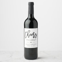 Moderne Proost Kalligrafie Script Bruiloft Favor
