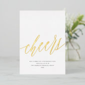 Moderne Proost Niet-Foto Zakelijk Gouden Kerstmis Folie Feestdagenkaart (Staand Voorkant)