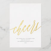 Moderne Proost Niet-Foto Zakelijk Gouden Kerstmis Folie Feestdagenkaart (Voorkant)