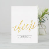 Moderne Proost Niet-Foto Zakelijk Gouden Kerstmis Folie Feestdagenkaart (Staand Voorkant)