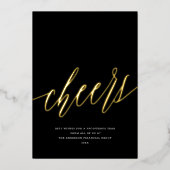 Moderne Proost Niet-Foto Zakelijk Zwart Kerstmis Folie Feestdagenkaart (Voorkant)