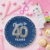 Moderne proost op 40 jaar verjaardag papieren bordje (Feest)
