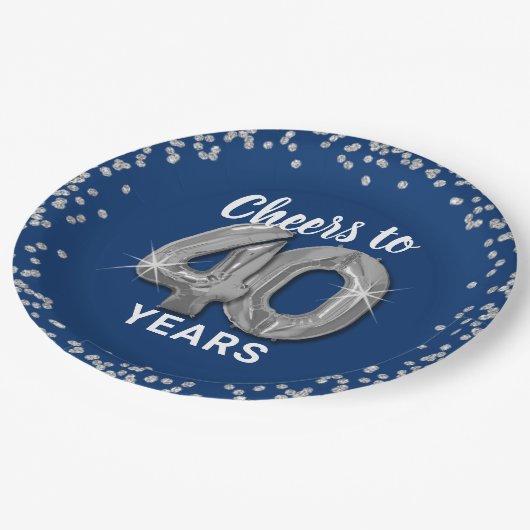 Moderne proost op 40 jaar verjaardag papieren bordje (Gekanteld)