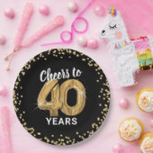 Moderne proost op 40 jaar verjaardag papieren bordje (Feest)