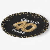 Moderne proost op 40 jaar verjaardag papieren bordje (Gekanteld)