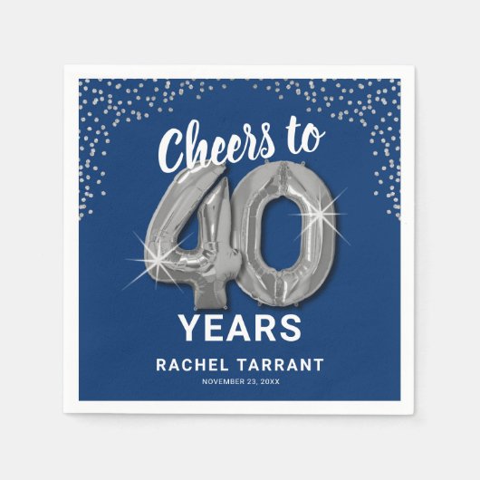 Moderne proost op 40 jaar verjaardagsservetten servet (Voorkant)
