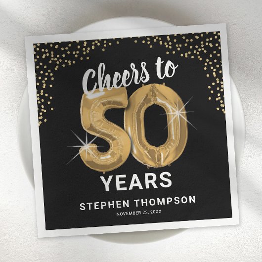 Moderne proost op 50 jaar verjaardag servetten
