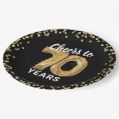 Moderne proost op 70 jaar verjaardag papieren bordje (Gekanteld)