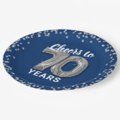 Moderne proost op 70 jaar verjaardag papieren bordje (Gekanteld)