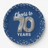 Moderne proost op 70 jaar verjaardag papieren bordje (Voorkant)