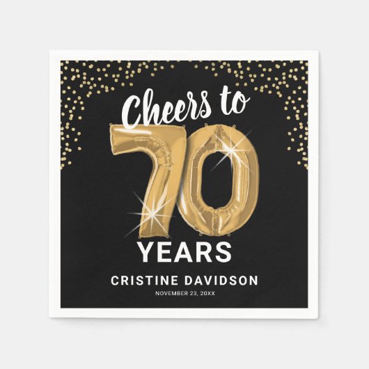 Moderne proost op 70 jaar Volwassen Verjaardagsser Servet (Voorkant)