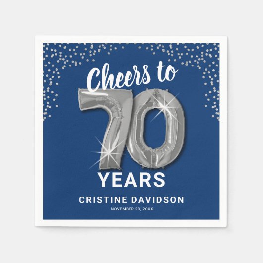 Moderne proost op 70 jaar Volwassen Verjaardagsser Servet (Voorkant)