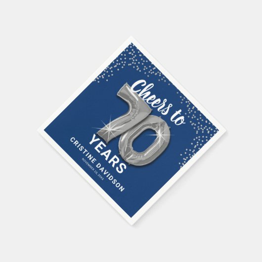 Moderne proost op 70 jaar Volwassen Verjaardagsser Servet (Hoek)