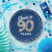 Moderne proost op 90 jaar verjaardag papieren bordje (Feest)