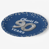 Moderne proost op 90 jaar verjaardag papieren bordje (Gekanteld)