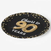 Moderne proost op 90 jaar verjaardag papieren bordje (Gekanteld)