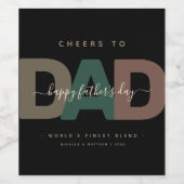 Moderne 'Proost op Papa' Vaderdag Wijn Etiket (Enkel label)