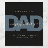 Moderne 'Proost op Papa' Vaderdag Wijn Etiket (Enkel label)