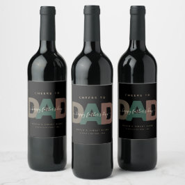 Moderne "Proost Papa" Vaderdag Wijn Etiket